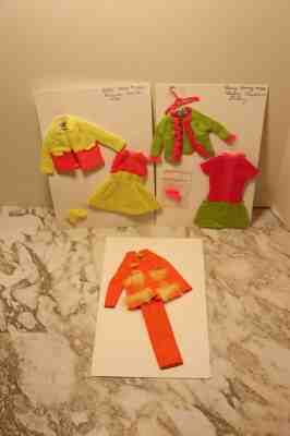 VINTAGE BARBIE MOD CLOTHING LOT RARE PAIR FANCY DANCY FUR SIGHTED