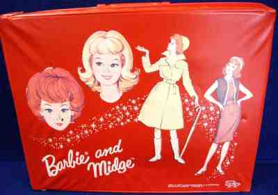 1963 barbie and midge doll case