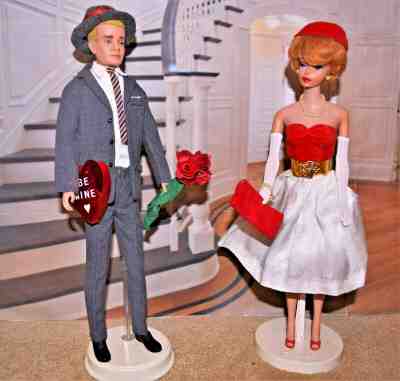 Vintage Blond Bubblecut Barbie Red Flare/Silken Flame #939/977 1962/65 Complete 