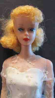 11.5" Vintage Mattel Ponytail Bride Barbie #4 1960 Overall Very Good Condition