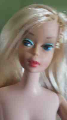 Vintage 1966 Color Magic Platinum Blonde Barbie Doll Reroot