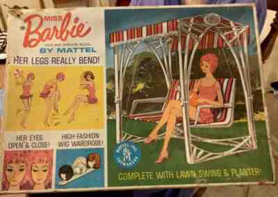 MISS BARBIE DOLL 1963 VINTAGE BARBIE DOLL WITH BOX AND ACCESSORIES BY MATTEL