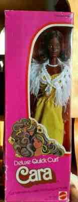 DELUXE QUICK CURL CARA AFRICAN AMERICAN 1975 NRFB YELLOW DRESS & WHITE SHAWL