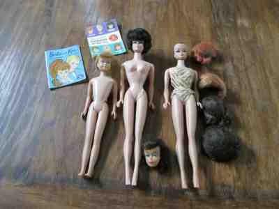Vintage Barbie Lot-TLC- Fashion Queen, Wigs, Bubble cut and Skipper- Swirl Head
