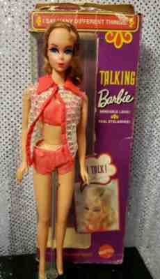 VINTAGE 1968 TALKING BARBIE DOLL TITIAN ON TNT BODY ORIGINAL BOX MATTEL #1115