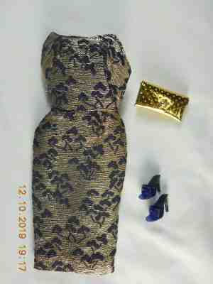 Vintage Barbie Lame Sheath 1963 Pak Complete
