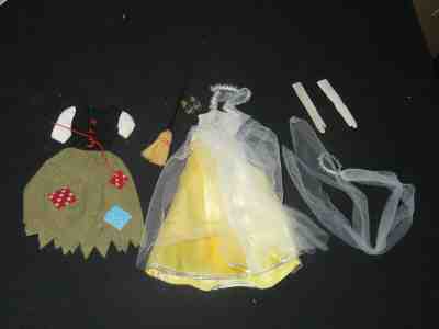 Vintage Barbie Doll Outfit CINDERELLA #872 Ball Gown Poor Dress Broom Shoe (V124