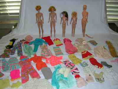 Vintage Barbie Friends lot dolls & clothes 60's 70's