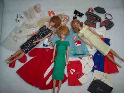 Huge Lot Vintage Barbie / Midge 3 Dolls Plus Iconic Clothes + Access.   GUC