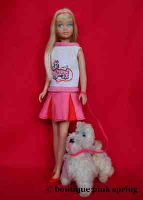 VINTAGE SKIPPER BLONDE BARBIE DOLL w/ DOG SHOW OUTFIT #1929