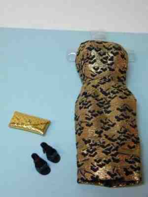 *RARE* Vintage 1963 Barbie B/W "R" Tag LAME' SHEATH PAK-Complete MINTY