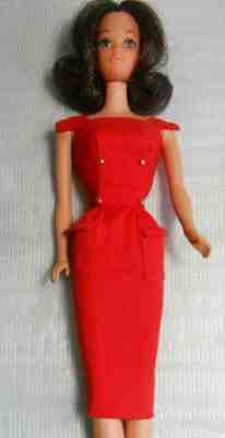 Vintage Barbie Doll RED SHEATH DRESS Sheath Sensation Outfit #986 