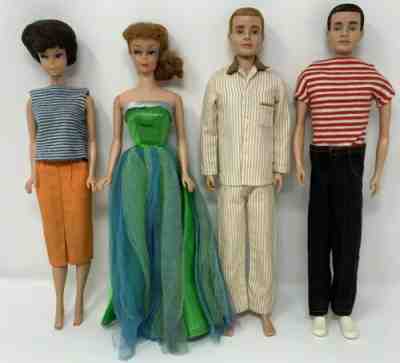 Vintage Mattel TLC Barbie Lot Bubblecut Ponytail Flocked Hair Ken