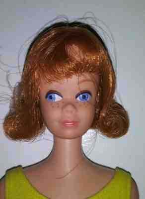 Rare Vintage Midge Barbie Doll Red Hair Teeth VIOLET Eye Color Wrist Tag Mint!