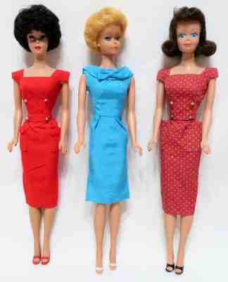 Vintage Era BARBIE Sheath Dress Lot: SHEATH SENSATION, SILK & POLKA DOT SHEATH