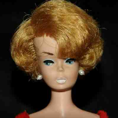 1964 Vintage Bubble Cut Barbie Side Part White Ginger Cork Shoes Glasses swimsui