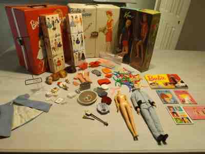 Vintage Barbie Collection 1960's BARBIES, Clothing, Accessories Boxes & Case Lot