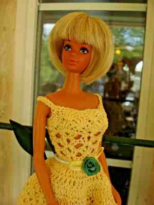 Vintage Barbie w/Clothes,1966 Body, Attached Wig, Steffie Lips, Heels-11.5"