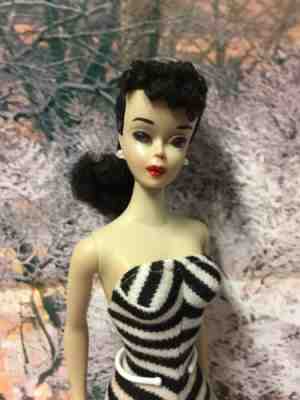 #3 BARBIE DOLL BRUNETTE PONYTAIL BROWN EYELINER VINTAGE ORIGINAL SO PRETTY 