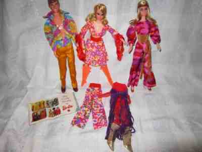 Vintage Live Action Ken Pj  Barbie Doll Fashion ‘n Motion Lot