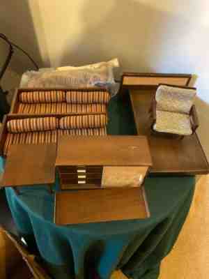 Mattel MCMLLIII Made In Japan Danish Modern Wood Doll Furniture & Acme Barbie Sz