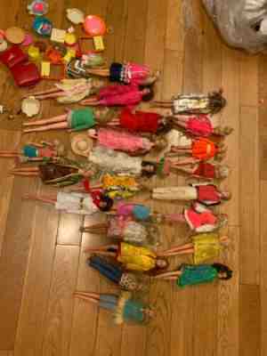 Lots 1960 Vintage Barbie Doll W/Accessories And Clothes
