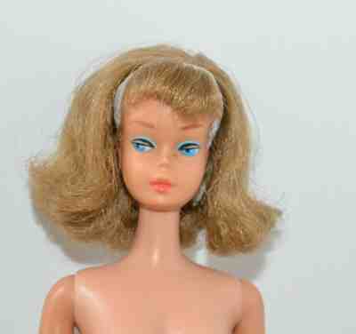 Vintage Barbie American Girl Side Part ? Doll Japan bending legs long hair 1958 