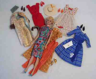 Vintage Barbie Swirl Ponytail with Iconic Clothes + Access. Lot ~ Mostly GUC