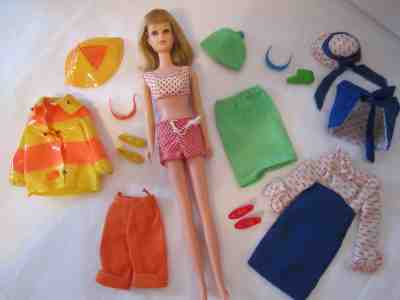 VTG BARBIE FRANCIE STRAIGHT LEG BLOND w/GAD ABOUT,CLAM DIGGER,CONCERT IN PARK