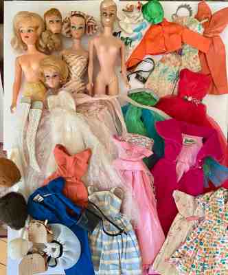 Vintage Mod Barbie tnt Lot European, swirl Ponytail Junior Prom some TLC