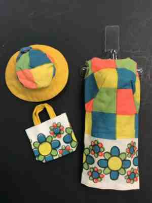 1967 VINTAGE BARBIE/FRANCIE #1777 PRETTY WILD SET FASHION CLOTHES HAT DRESS TOTE
