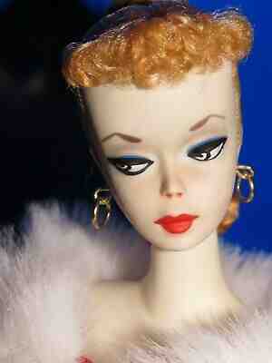 Vintage Barbie Ponytail # 2 with R Box, R stand, sunglasses and booklet. 