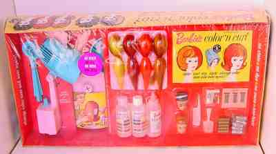RARE 1965 BARBIE'S COLOR 'N CURL COLOR MAGIC SALON SET MINT SEALED! BOXED! MIB