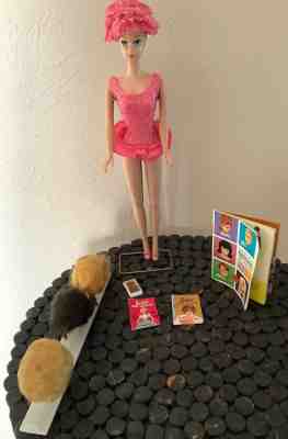 Vintage Miss Barbie Set - #1060 Sleep Eyes Original Swimsuit,Cap & More 