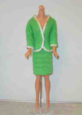 Japanese Exclusive Barbie 2 Piece Green N White Knit Suit