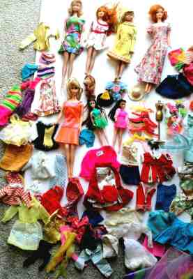 Huge Lot of Vintage 1960's Barbie Skipper Midge Staci Dolls & Clothing 80+ items
