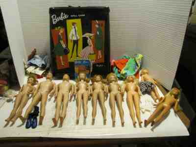 VTG BARBIE LOT 9 DOLLS 58 BARBIE, 59 KEN, 60 KEN, 62 MIDGE X3 66 BARBIE JAPAN 