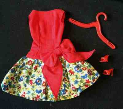 Vintage 1967 Mattel Barbie Doll "Best Bow" Pak Dress Go Everywhere Sheath Fabric