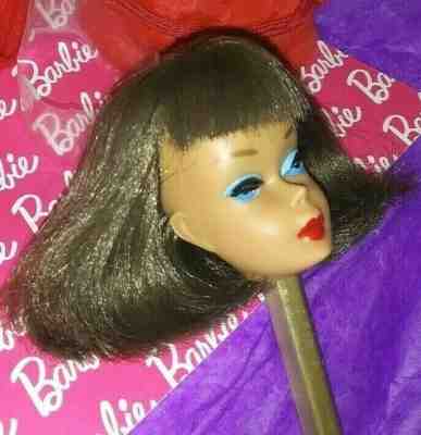 Vintage Barbie>HTF>Long Hair>American Girl>Silver  Brunette Doll Head Only