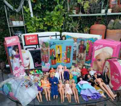 Vintage Lot Of Barbie Doll Cases Clothes Accessories 1960 s 1970 s 1980 s 1990 s