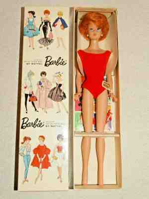 Barbie:  VINTAGE Redhead BUBBLECUT BARBIE Doll w/Wrist Tag & Box!