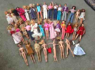 VINTAGE MATTEL BARBIE DOLL LOT 34 DOLLS #4 SLEEP EYES QUEEN MIDGE FRANCIE + more