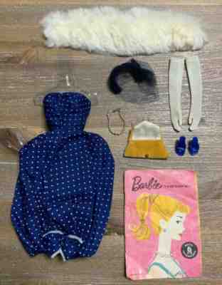 Vintage Barbie VHTF Rare GAY Parisienne #964 - DRESS, White Fur #1 Shoes WOW