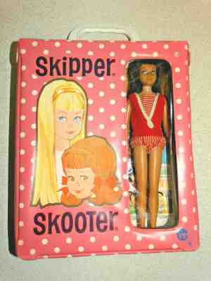 Barbie:  VINTAGE Brunette STRAIGHT LEG SKIPPER Doll w/VHTF WINDOW CASE!