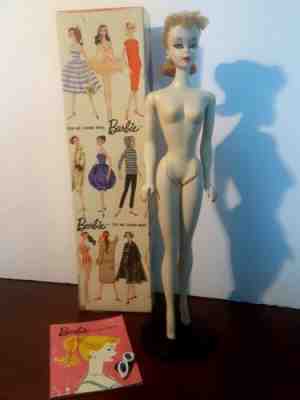 Vintage Barbie Ponytail Blond 1959 #1 With TM Box/stand