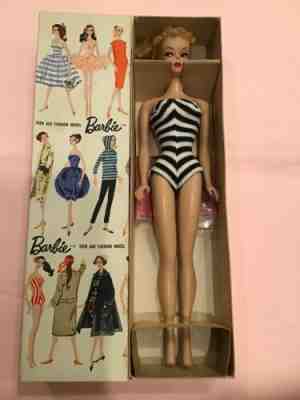 Rare Beautiful! All Original Vintage 1959 #1 Ponytail Barbie with TM Box Booklet
