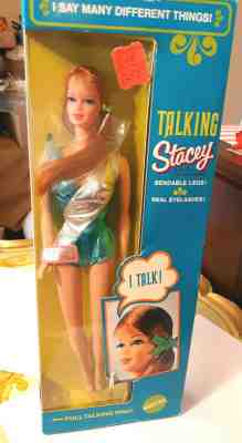 VINTAGE MOD BARBIE #1125 TALKING STACEY RED HAIR DOLL NRFB 1969 BLUE SILVER SUIT
