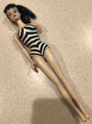 Vintage #2 Brunette Ponytail Barbie w/ Zebra-striped Swimsuit “AS IS/AS FOUND"