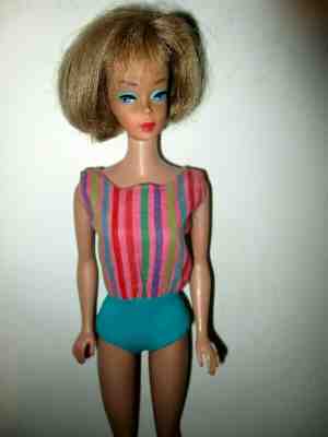 1965 Ash Blonde Long bob Hi Color 1070 American Girl Barbie Doll Orig. Swimsuit