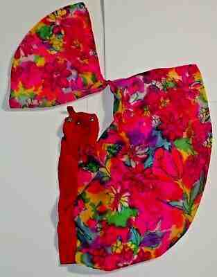 Vintage 1967 Barbie #1696 Floating Gardens Dress Only Bright Vivid EUC